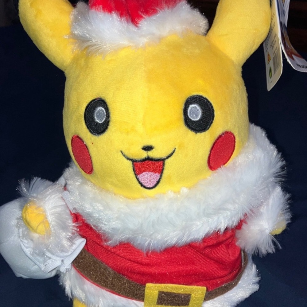 Holiday Santa Pikachu plush